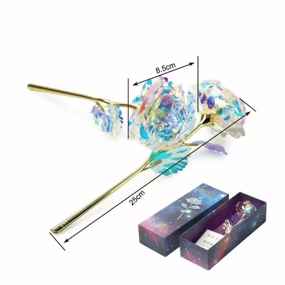 24K Almunium Foil Plated Gold Rose, Glided Gold Crystal Artificial Rose, Plastic Colorful Rose With Love Shape Base for Valentine's Day 24K Almunium Foil Plated Gold Rose, Glided Gold Crystal Artificial Rose, Plastic Colorful Rose With Love Shape Base for Valentine's Day